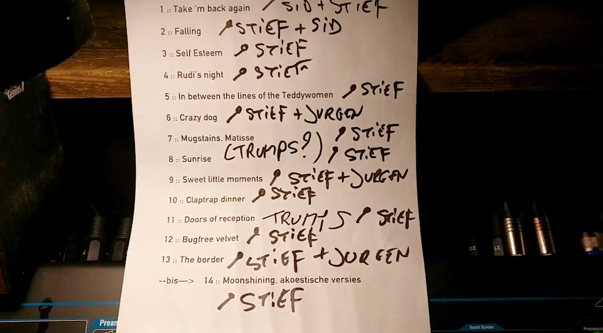 setlist of the concert in Budapest